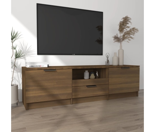 Mueble para TV madera contrachapada roble marrón 140x35x40 cm