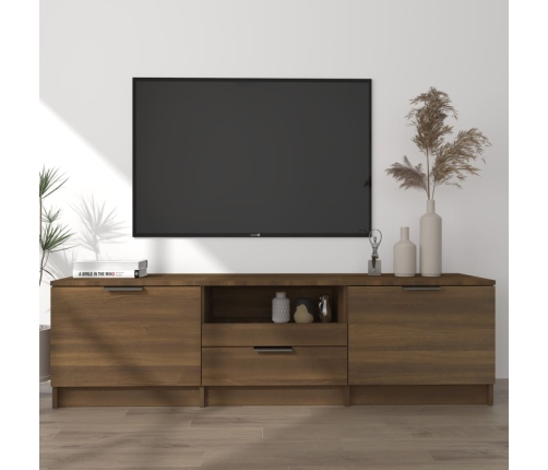 Mueble para TV madera contrachapada roble marrón 140x35x40 cm