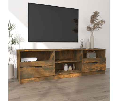 Mueble para TV madera contrachapada roble ahumado 150x33,5x45cm