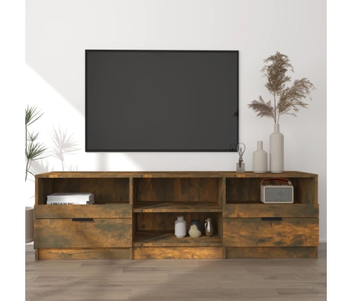 Mueble para TV madera contrachapada roble ahumado 150x33,5x45cm