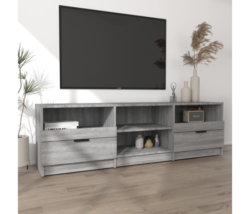 Mueble de TV madera contrachapada gris Sonoma 150x33,5x45 cm