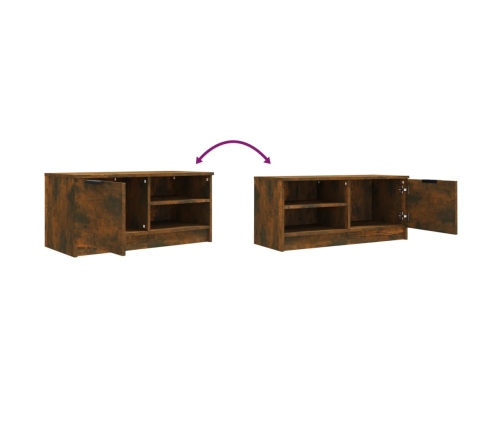 Mueble para TV madera contrachapada roble ahumado 80x35x36,5 cm