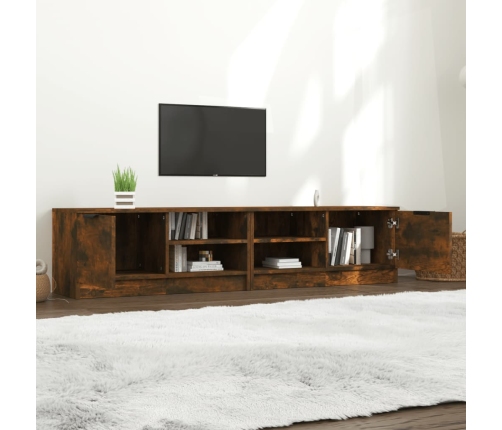 vidaXL Muebles para TV 2 uds contrachapado roble ahumado 80x35x36,5 cm