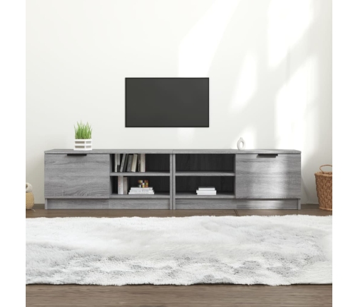 Muebles para TV 2 uds contrachapado gris Sonoma 80x35x36,5 cm