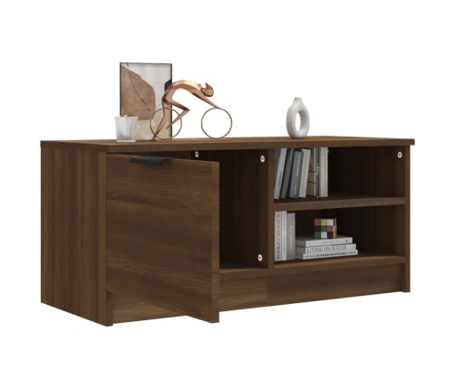 Mueble para TV madera contrachapada marrón roble 80x35x36,5 cm