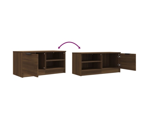 Mueble para TV madera contrachapada marrón roble 80x35x36,5 cm