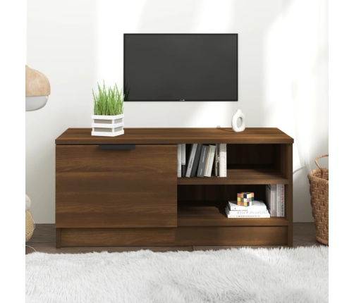 Mueble para TV madera contrachapada marrón roble 80x35x36,5 cm