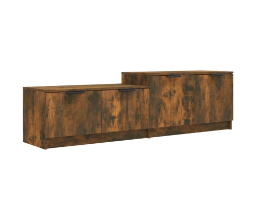 Mueble para TV madera contrachapada roble ahumado 158,5x36x45cm