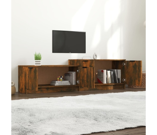 Mueble para TV madera contrachapada roble ahumado 158,5x36x45cm