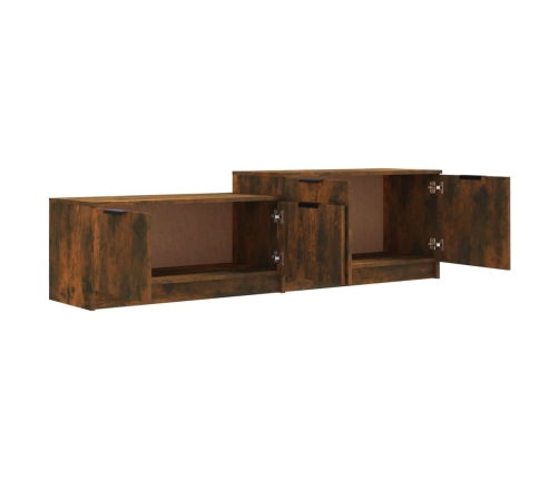 Mueble para TV madera contrachapada roble ahumado 158,5x36x45cm