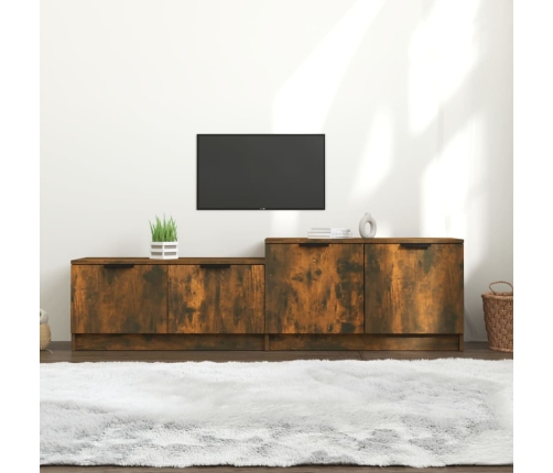 Mueble para TV madera contrachapada roble ahumado 158,5x36x45cm