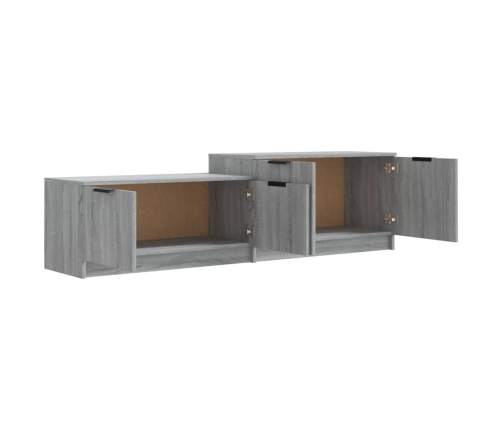 vidaXL Mueble de TV madera contrachapada gris Sonoma 158,5x36x45 cm