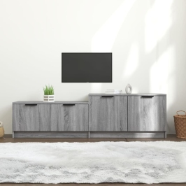 Mueble de TV madera contrachapada gris Sonoma 158,5x36x45 cm