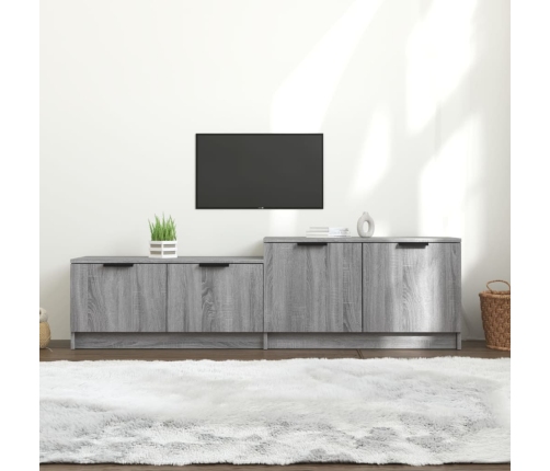 vidaXL Mueble de TV madera contrachapada gris Sonoma 158,5x36x45 cm