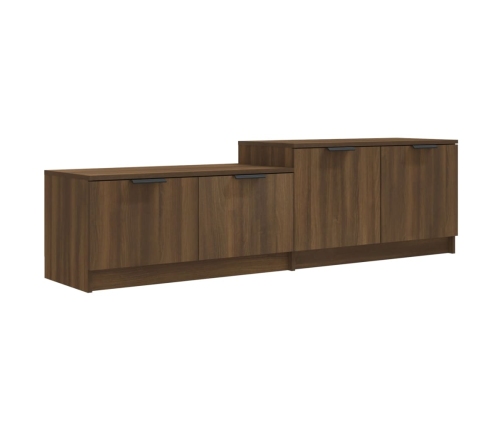 Mueble de TV madera contrachapada roble marrón 158,5x36x45 cm