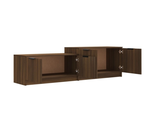 Mueble de TV madera contrachapada roble marrón 158,5x36x45 cm