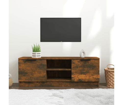 Mueble de TV madera contrachapada roble ahumado 102x35x36,5 cm