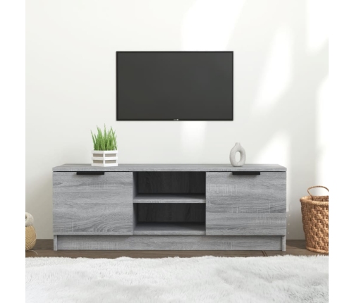 vidaXL Mueble de TV madera contrachapada gris Sonoma 102x35x36,5 cm