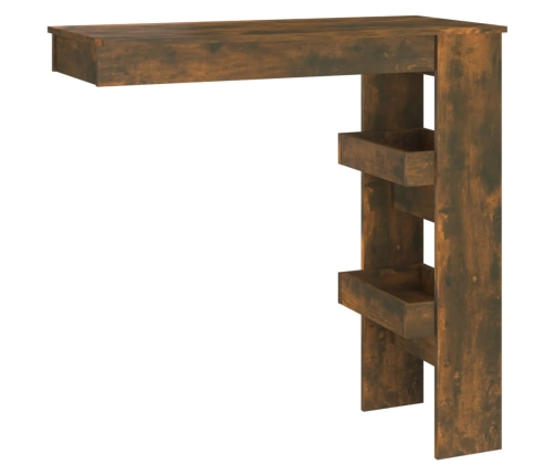 vidaXL Mesa de bar de pared contrachapada roble ahumado 102x45x103,5cm