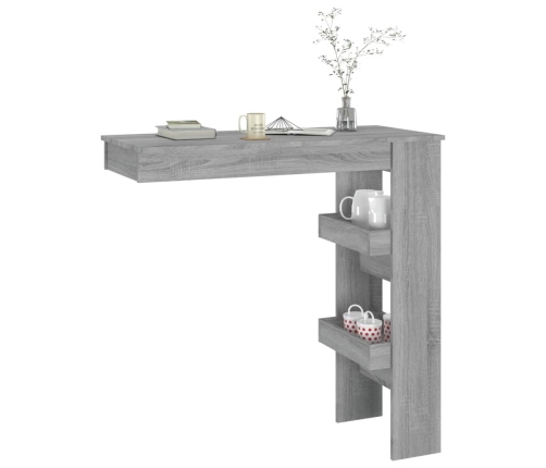 Mesa de bar de pared madera contrachapada gris 102x45x103,5cm