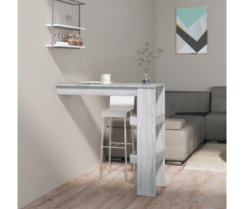 Mesa de bar de pared madera contrachapada gris 102x45x103,5cm