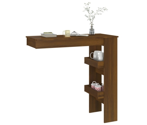 Mesa de bar de pared contrachapada roble marrón 102x45x103,5cm