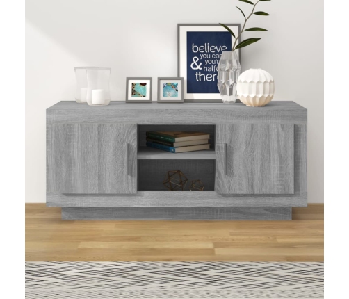 Mueble para TV madera contrachapada gris Sonoma 102x35x45 cm