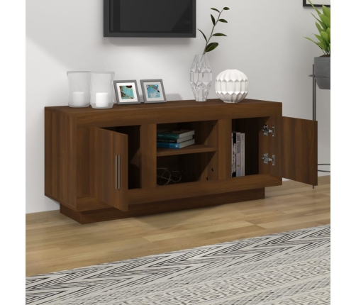 Mueble para TV madera contrachapada roble marrón 102x35x45 cm