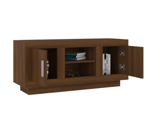 Mueble para TV madera contrachapada roble marrón 102x35x45 cm