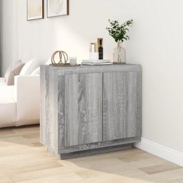 Aparador de madera contrachapada gris Sonoma 80x40x75 cm