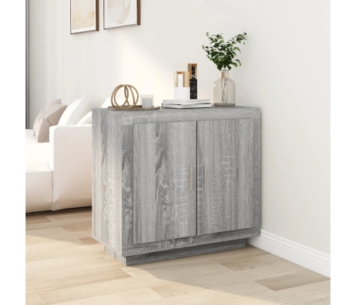 Aparador de madera contrachapada gris Sonoma 80x40x75 cm