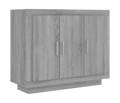 Aparador de madera contrachapada gris Sonoma 92x35x75 cm