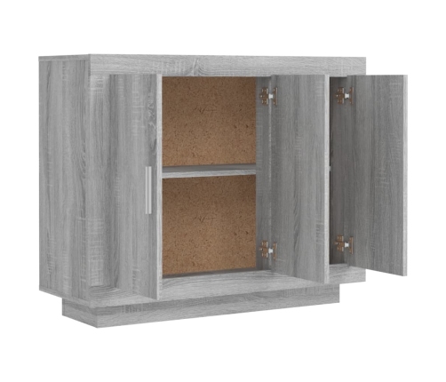 Aparador de madera contrachapada gris Sonoma 92x35x75 cm