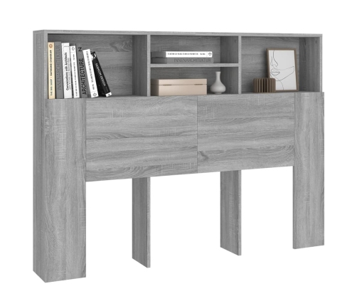 vidaXL Mueble cabecero gris Sonoma 140x19x103,5 cm