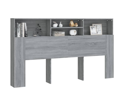 Mueble cabecero gris Sonoma 180x19x103,5 cm