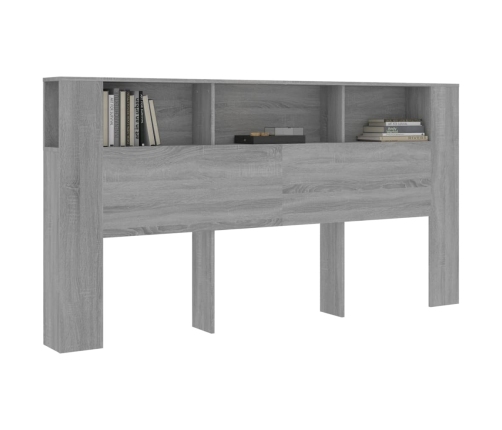 vidaXL Mueble cabecero gris Sonoma 200x18,5x104,5 cm