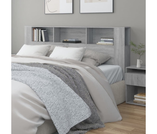 vidaXL Mueble cabecero gris Sonoma 200x18,5x104,5 cm