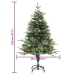 Árbol de Navidad con luces y piñas PVC PE verde 120 cm