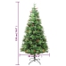 Árbol de Navidad con luces y piñas PVC PE verde 195 cm