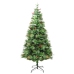 Árbol de Navidad con luces y piñas PVC PE verde 225 cm