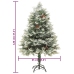 Árbol de Navidad con luces y piñas PVC PE verde 120 cm