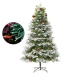 Árbol de Navidad con luces y piñas PVC PE verde 195 cm