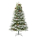 Árbol de Navidad con luces y piñas PVC PE verde 195 cm