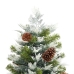 Árbol de Navidad con luces y piñas PVC PE verde 195 cm