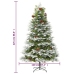 Árbol de Navidad con luces y piñas PVC PE verde 225 cm