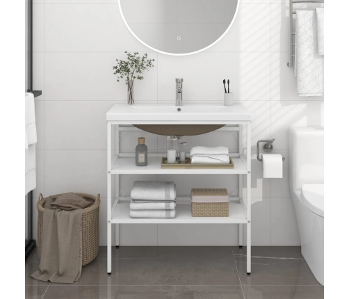 Estructura de baño con lavabo incorporado hierro blanco