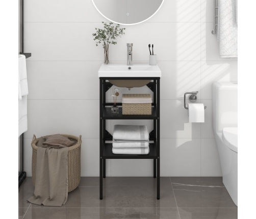 Estructura de baño con lavabo incorporado hierro negro