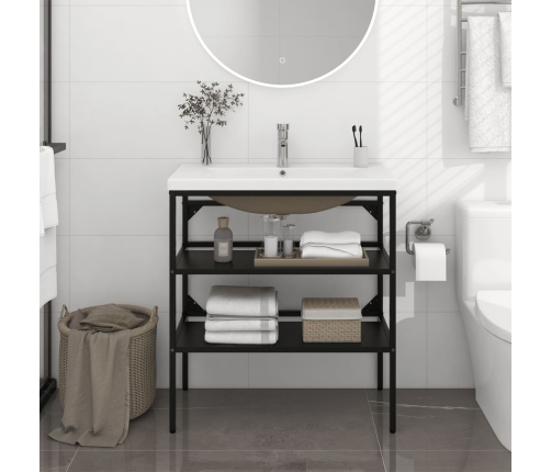 Estructura de baño con lavabo incorporado hierro negro