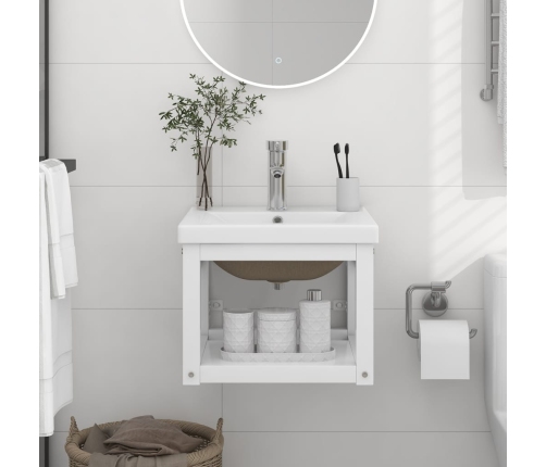 Estructura de baño con lavabo incorporado hierro blanco