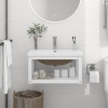 Estructura de baño con lavabo incorporado hierro blanco